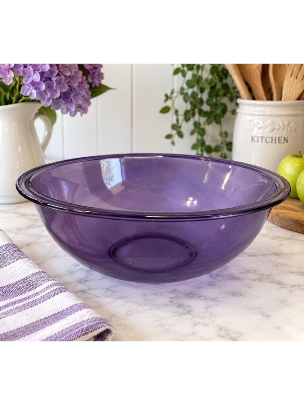 Vintage Pyrex Amethyst Purple Glass 326 4 Qt Mixing Bowl 12" USA